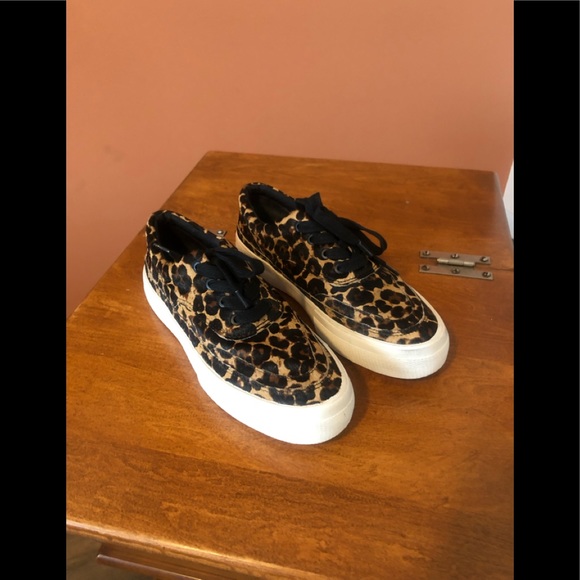 All Saints Shoes - ALLSAINTS “MERCIA LEOPARD” black & tan patterned platform sneakers